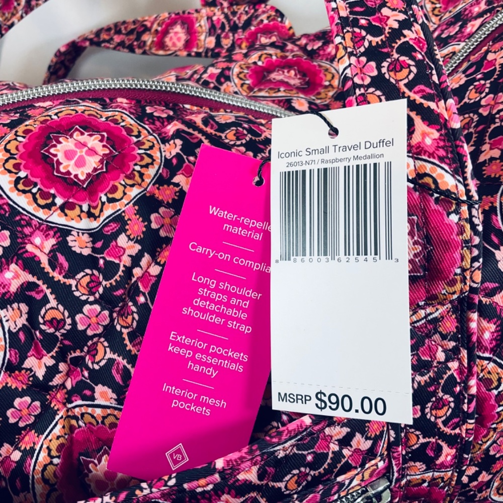 🌸Vera Bradley Small Travel Duffel Duffle Bag Suitcase Spring Break - Picture 10 of 10